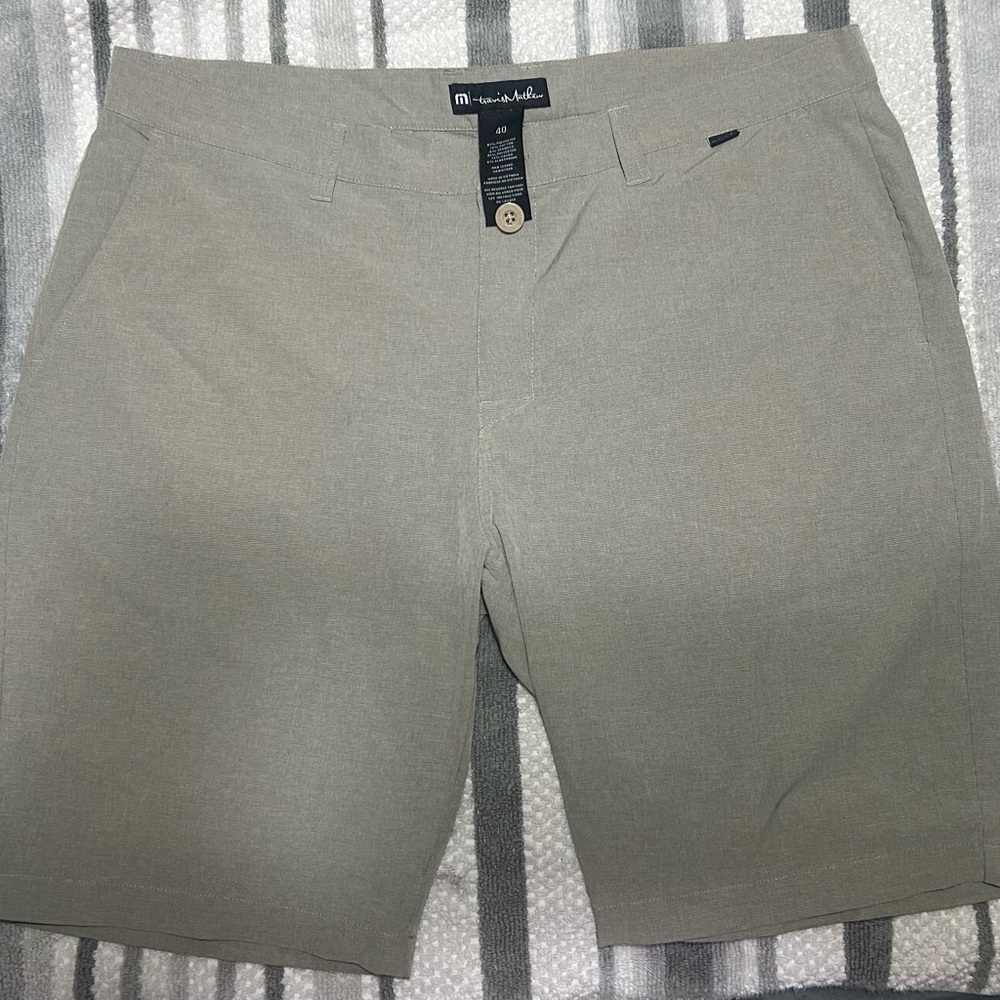 Travis Mathew Tan Flat Front Shorts